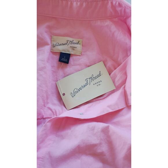 Universal Threads 100% Cotton Pink Shirt Dress Caftan With Pocket Size Large New - Picture 8 of 16